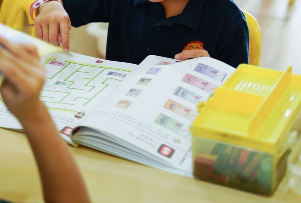 A maze in an activity book